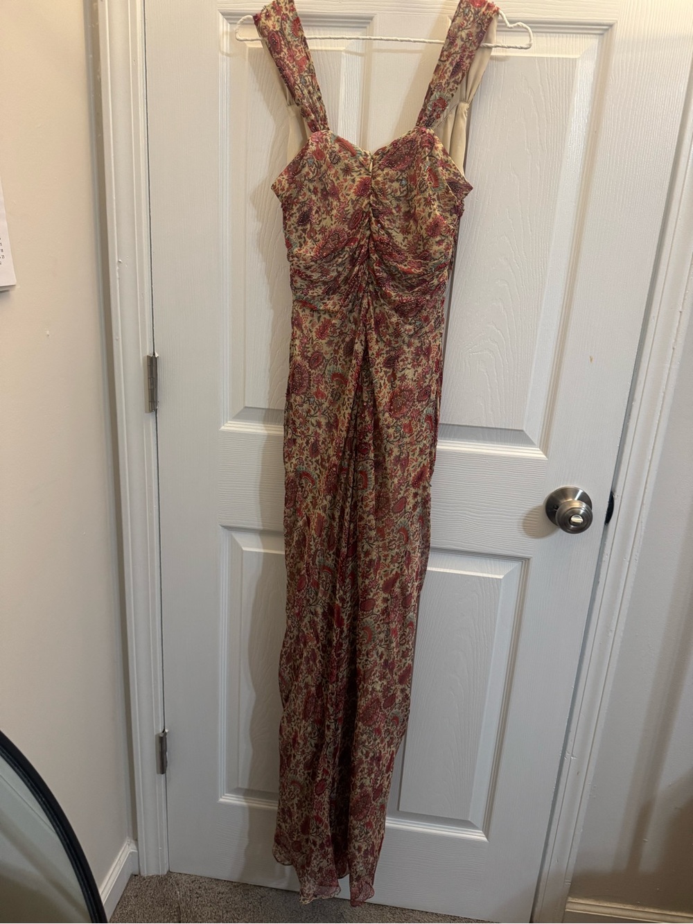 Y2K Kay Unger embellished beaded floral 100% silk gown maxi dress - Picture 6 of 6